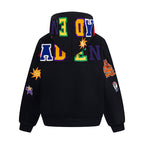 American-style Vintage Colorful Letter Hoodie