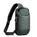 Waterproof USB Anti-theft Bag ftMen Oxford Crossbody Shoulder Bag Sling Multifunction Short Travel Messenger Chest Pack