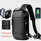 Waterproof USB Anti-theft Bag ftMen Oxford Crossbody Shoulder Bag Sling Multifunction Short Travel Messenger Chest Pack