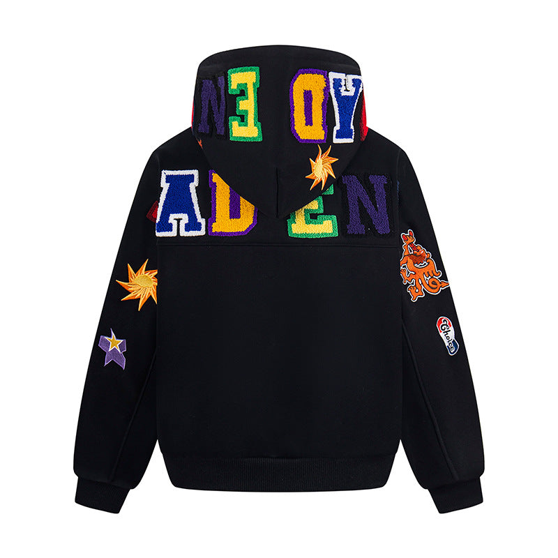 American-style Vintage Colorful Letter Hoodie