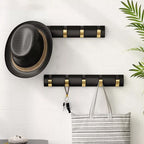 Wall Mounted 5 Hooks Coat Hooks Drying Rack Foldable Towel Rail Clothes Hanger