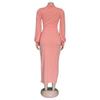 African Cute Woman   Long-sleeved Dress Office Dresses
