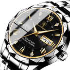 Mens Watch Leather Strap Quartz Movement