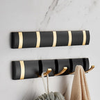Wall Mounted 5 Hooks Coat Hooks Drying Rack Foldable Towel Rail Clothes Hanger