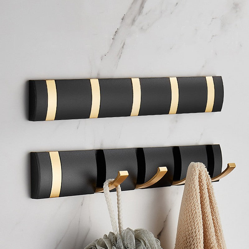 Wall Mounted 5 Hooks Coat Hooks Drying Rack Foldable Towel Rail Clothes Hanger