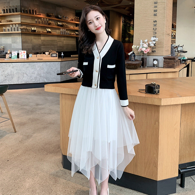Midi Dress Inner Wear Base Irregular Mesh Skirt