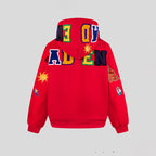 American-style Vintage Colorful Letter Hoodie