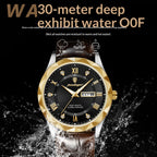 Mens Watch Leather Strap Quartz Movement