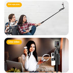 Auto Face Tracking Tripod, 360 Degree Smart Rotation Selfie Stick That Follows Movement, With Remote & Fill Light For Vlog, Live Stream, Video Recording, Universal For All Smartphones