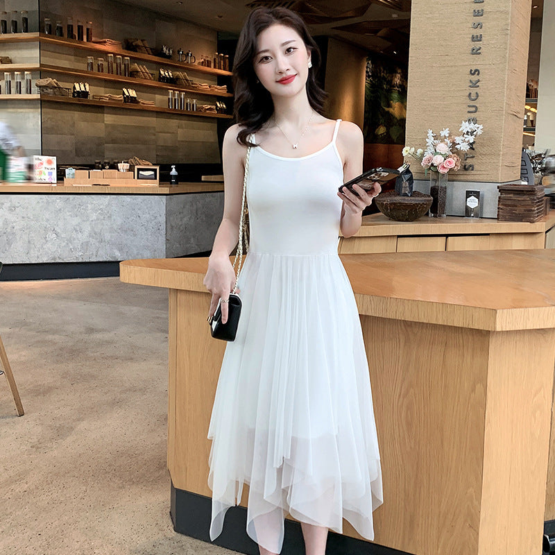 Midi Dress Inner Wear Base Irregular Mesh Skirt