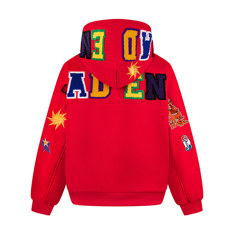 American-style Vintage Colorful Letter Hoodie