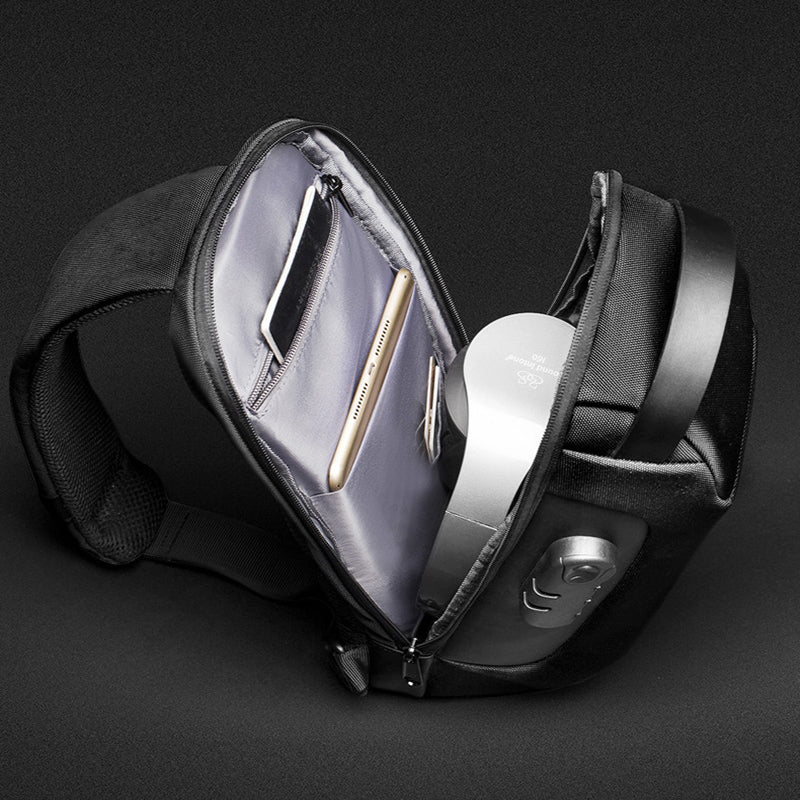 Waterproof USB Anti-theft Bag ftMen Oxford Crossbody Shoulder Bag Sling Multifunction Short Travel Messenger Chest Pack