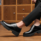 Winter Plus Velvet Men's Business Leather Shoes With Thick Soles