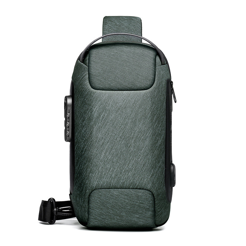 Waterproof USB Anti-theft Bag ftMen Oxford Crossbody Shoulder Bag Sling Multifunction Short Travel Messenger Chest Pack