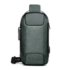 Waterproof USB Anti-theft Bag ftMen Oxford Crossbody Shoulder Bag Sling Multifunction Short Travel Messenger Chest Pack