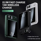 30000 MAh Magnetische Kabellose Powerbank, Superschnelles Aufladen, Tragbare Externe Akku-Powerbank Fr